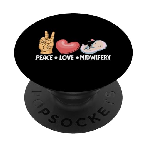 Peace Love Hebamme Hebamme Herzschlag Baby PopSockets Klebender PopGrip von Dedicated Midwives and Maternal Health Gifts