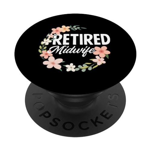 Retired Hebamme Blumenkranz Design PopSockets Klebender PopGrip von Dedicated Midwives and Maternal Health Gifts