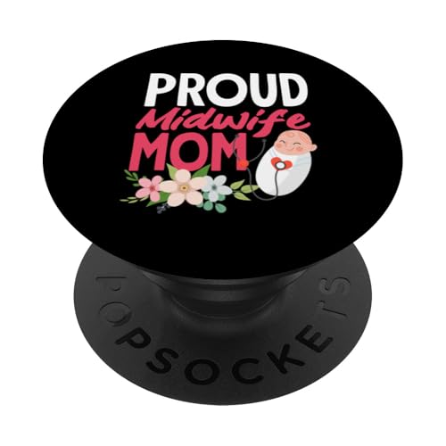 Stolze Hebamme Mama Floral Baby Joy PopSockets Klebender PopGrip von Dedicated Midwives and Maternal Health Gifts