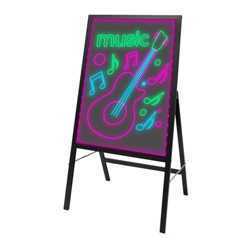 Leuchtende Werbetafel, LED Reklame Tafel 50 x 70 cm mit 7 Lichtfarben 11 Blinkmodi 8 Textmarker Fernbedienung Werbetafel für Dekoration Plakate Tafeln von DeeDuud