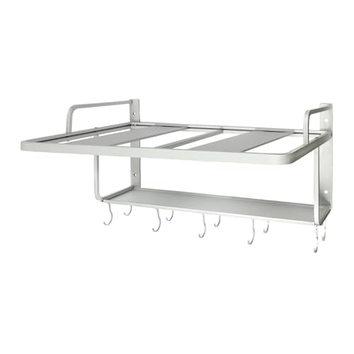 Regal für Mikrowelle, Mikrowellenhalterung mit 10 Haken und 2 Bewegliche Ablagen Wandhalterung für Küche Regal für Mikrowelle, Mikrowellenhalterung mit 10 Haken und 2 Bewegliche Ablagen Wandhalterung für Küche von DeeDuud
