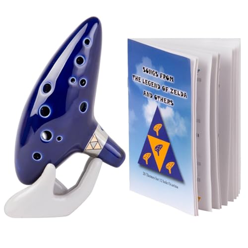 Deekec Zelda Ocarina 12 Loch Alto C mit Songbuch (Songs From the Legend of Zelda) mit Displayständer Schutztasche von Deekec