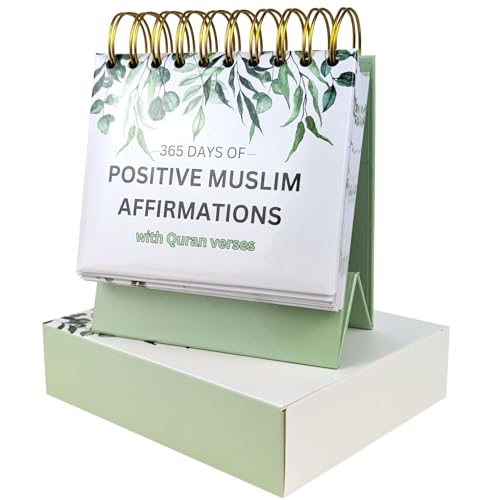 Islamische positive Affirmationen mit Koranversen, islamische Affirmationskarten mit Ständer, muslimische Affirmationen, islamischer Tages-Kalender, islamische Heim- und Schreibtischdekoration Islamische positive Affirmationen mit Koranversen, islamische Affirmationskarten mit Ständer, muslimische Affirmationen, islamischer Tages-Kalender, islamische Heim- und Schreibtischdekoration von Deen Supplies