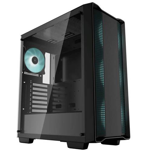 DeepCool CC560 Midi-Tower PC-Gehäuse Schwarz 4 Vorinstallierte LED Lüfter von DeepCool