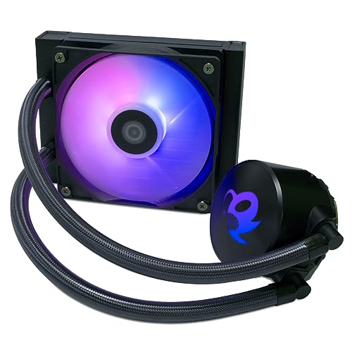 Deep Gaming DeepRunny ARGB PC Flüssigkühlung Kit mit Controller, kompatibel mit Intel und AMD, wartungsfrei, TDP bis zu 180 W, Lüfter 120 mm, leise, Schwarz von DeepGaming