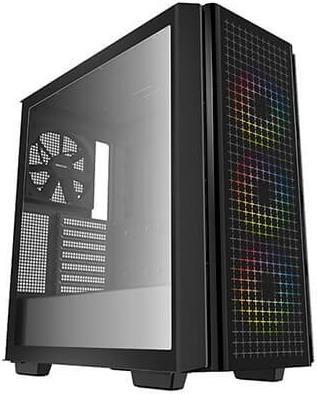 DeepCool CG540. Formfaktor: Midi Tower, Typ: PC, Produktfarbe: Schwarz. Platzierung der Stromversorgung: Boden, Unterstützte Stromversorgungs-Formfaktoren: ATX, PS2. Installierte Lüfter (Vorderseite): 3x 120 mm, Durchmesser unterstützte Vorderseitenlüfter: 120,140 mm, Installierte Lüfter hinten: 1x 140 mm. Unterstützte Hard-Disk Drive Größen: 2.5,3.5 Zoll. Breite: 230 mm, Tiefe: 455 mm, Höhe: 470 mm (R-CG540-BKAGE4-G-1) von Deepcool