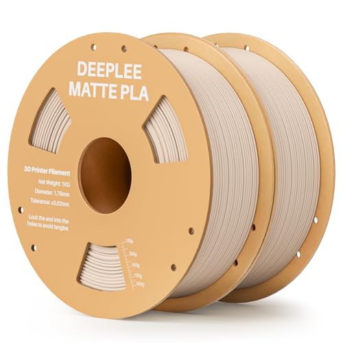 DEEPLEE Matte PLA Filament 1.75mm 3D Drucker Filament, Maßgenauigkeit +/- 0.02mm, für die meisten FDM 3D Drucker, Beige 2KG von Deeplee