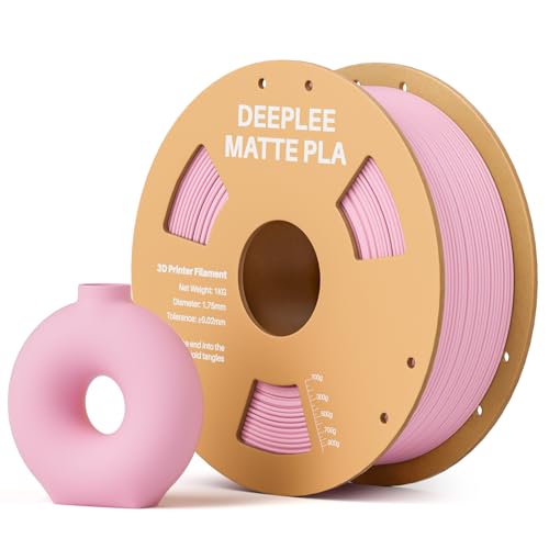 DEEPLEE Matte PLA Filament 1.75mm 3D Drucker Filament, Maßgenauigkeit +/- 0.02mm, für die meisten FDM 3D Drucker, Sakura Rosa 1KG von Deeplee