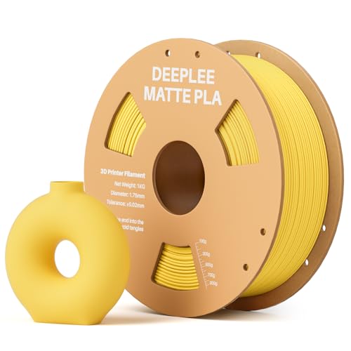 DEEPLEE Matte PLA Filament 1.75mm 3D Drucker Filament, Maßgenauigkeit +/- 0.02mm, für die meisten FDM 3D Drucker, Sonnengelb 1KG von Deeplee