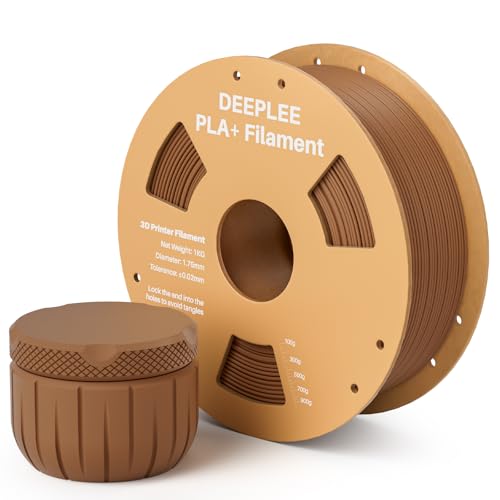 DEEPLEE PLA+ Filament 1.75mm, PLA Plus 3D Drucker Filament, Maßgenauigkeit +/- 0,02 mm, Filament 3D-Druckmaterialien, Braun 1kg (2,2lbs) von Deeplee