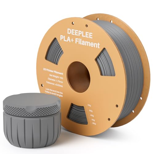 DEEPLEE PLA+ Filament 1.75mm, PLA Plus 3D Drucker Filament, Maßgenauigkeit +/- 0,02 mm, Filament 3D-Druckmaterialien, Weltraumgrau 1kg (2,2lbs) von Deeplee