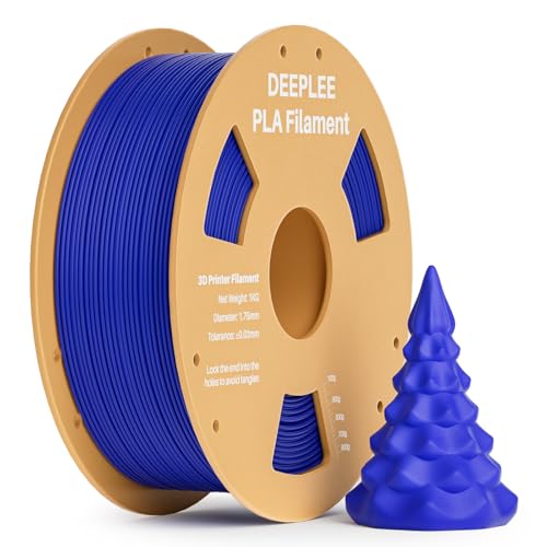 DEEPLEE PLA Filament 1.75mm, 3D Drucker Filament 1kg (2,2lbs), Maßgenauigkeit +/- 0,02 mm, Filament 3D-Druckmaterialien für FDM 3D Drucker, Blau von Deeplee
