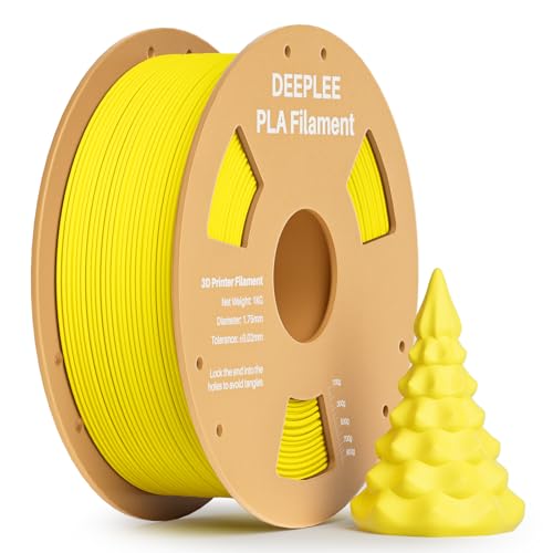 DEEPLEE PLA Filament 1.75mm, 3D Drucker Filament 1kg (2,2lbs), Maßgenauigkeit +/- 0,02 mm, Filament 3D-Druckmaterialien für FDM 3D Drucker, Gelb von Deeplee