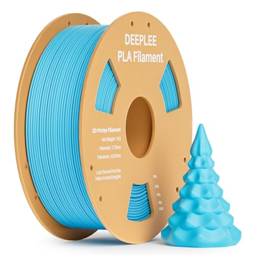 DEEPLEE PLA Filament 1.75mm, 3D Drucker Filament 1kg (2,2lbs), Maßgenauigkeit +/- 0,02 mm, Filament 3D-Druckmaterialien für FDM 3D Drucker, Himmelblau von Deeplee