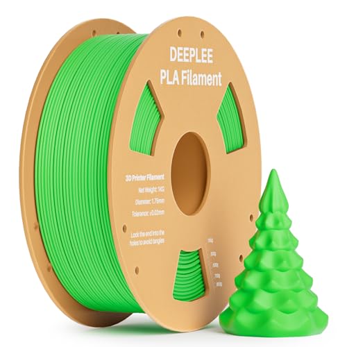 DEEPLEE PLA Filament 1.75mm, 3D Drucker Filament 1kg (2,2lbs), Maßgenauigkeit +/- 0,02 mm, Filament 3D-Druckmaterialien für FDM 3D Drucker, Lichtgrün von Deeplee
