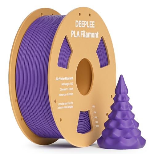 DEEPLEE PLA Filament 1.75mm, 3D Drucker Filament 1kg (2,2lbs), Maßgenauigkeit +/- 0,02 mm, Filament 3D-Druckmaterialien für FDM 3D Drucker, Lila von Deeplee
