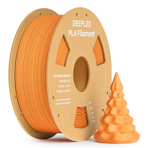 DEEPLEE PLA Filament 1.75mm, 3D Drucker Filament 1kg (2,2lbs), Maßgenauigkeit +/- 0,02 mm, Filament 3D-Druckmaterialien für FDM 3D Drucker, Orange von Deeplee