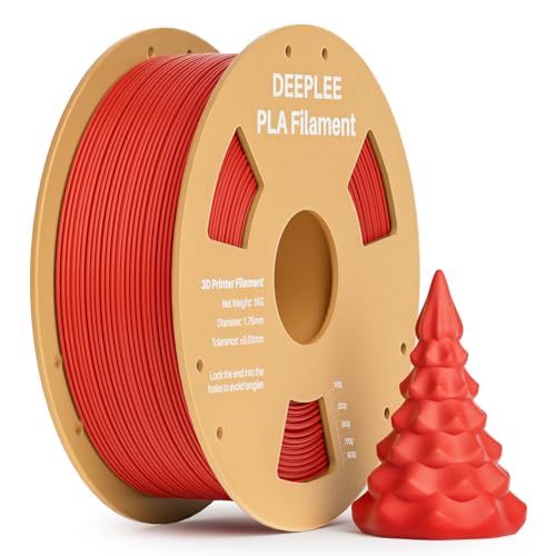 DEEPLEE PLA Filament 1.75mm, 3D Drucker Filament 1kg (2,2lbs), Maßgenauigkeit +/- 0,02 mm, Filament 3D-Druckmaterialien für FDM 3D Drucker, Rot von Deeplee