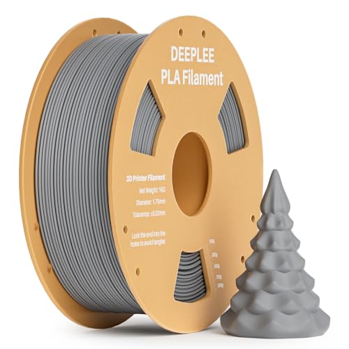DEEPLEE PLA Filament 1.75mm, 3D Drucker Filament 1kg (2,2lbs), Maßgenauigkeit +/- 0,02 mm, Filament 3D-Druckmaterialien für FDM 3D Drucker, Weltraumgrau von Deeplee