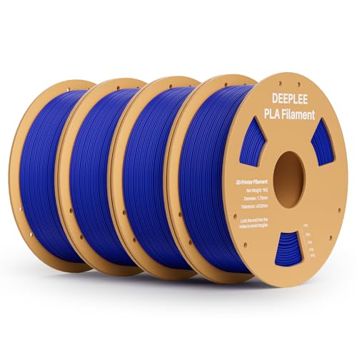 DEEPLEE PLA Filament 1.75mm, 3D Drucker Filament 4kg (1KG/Spool), Maßgenauigkeit +/- 0,02 mm, Filament 3D-Druckmaterialien für FDM 3D Drucker, Blau von Deeplee