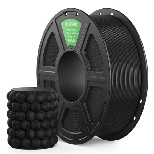 DEEPLEE PLA PRO Filament 1.75mm, Stärkere Zähigkeit 3D Drucker Filament, PLA Filament Maßgenauigkeit ±0.02 mm, Sauber gewickelt, Einfach zu Drucken, Passend für die meisten FDM 3D Drucker, Schwarz 1KG von Deeplee