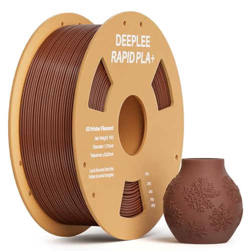 DEEPLEE Rapid PLA Plus Filament 1.75mm, High Speed 3D Drucker Filament up to 600mm/s, PLA+ Filament Maßgenauigkeit +/- 0.02 mm für die meisten FDM 3D Drucker, Braun 1KG von Deeplee