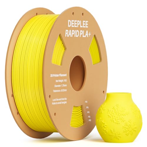 DEEPLEE Rapid PLA Plus Filament 1.75mm, High Speed 3D Drucker Filament up to 600mm/s, PLA+ Filament Maßgenauigkeit +/- 0.02 mm für die meisten FDM 3D Drucker, Gelb 1KG von Deeplee