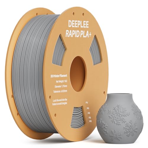 DEEPLEE Rapid PLA Plus Filament 1.75mm, High Speed 3D Drucker Filament up to 600mm/s, PLA+ Filament Maßgenauigkeit +/- 0.02 mm für die meisten FDM 3D Drucker, Grau 1KG von Deeplee