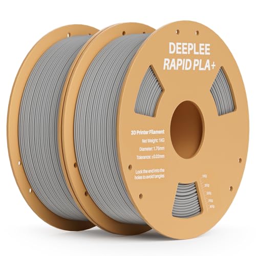 DEEPLEE Rapid PLA Plus Filament 1.75mm, High Speed 3D Drucker Filament up to 600mm/s, PLA+ Filament Maßgenauigkeit +/- 0.02 mm für die meisten FDM 3D Drucker, Grau 2KG von Deeplee