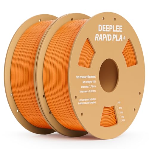 DEEPLEE Rapid PLA Plus Filament 1.75mm, High Speed 3D Drucker Filament up to 600mm/s, PLA+ Filament Maßgenauigkeit +/- 0.02 mm für die meisten FDM 3D Drucker, Orange 2KG von Deeplee