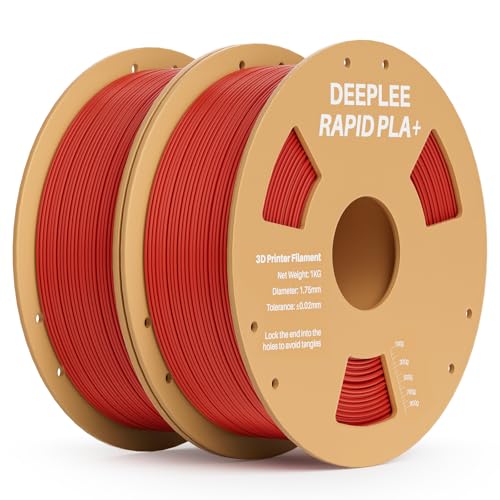 DEEPLEE Rapid PLA Plus Filament 1.75mm, High Speed 3D Drucker Filament up to 600mm/s, PLA+ Filament Maßgenauigkeit +/- 0.02 mm für die meisten FDM 3D Drucker, Rot 2KG von Deeplee