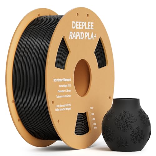 DEEPLEE Rapid PLA Plus Filament 1.75mm, High Speed 3D Drucker Filament up to 600mm/s, PLA+ Filament Maßgenauigkeit +/- 0.02 mm für die meisten FDM 3D Drucker, Schwarz 1KG von Deeplee