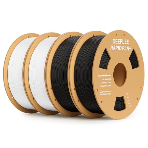DEEPLEE Rapid PLA Plus Filament 1.75mm, High Speed 3D Drucker Filament up to 600mm/s, PLA+ Filament Maßgenauigkeit +/- 0.02 mm für die meisten FDM 3D Drucker, Schwarz 2KG und Weiß 2KG DEEPLEE Rapid PLA Plus Filament 1.75mm, High Speed 3D Drucker Filament up to 600mm/s, PLA+ Filament Maßgenauigkeit +/- 0.02 mm für die meisten FDM 3D Drucker, Schwarz 2KG und Weiß 2KG von Deeplee