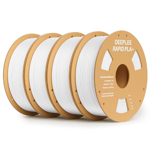 DEEPLEE Rapid PLA Plus Filament 1.75mm, High Speed 3D Drucker Filament up to 600mm/s, PLA+ Filament Maßgenauigkeit +/- 0.02 mm für die meisten FDM 3D Drucker, Weiß 4KG(1kg/Spool) von Deeplee
