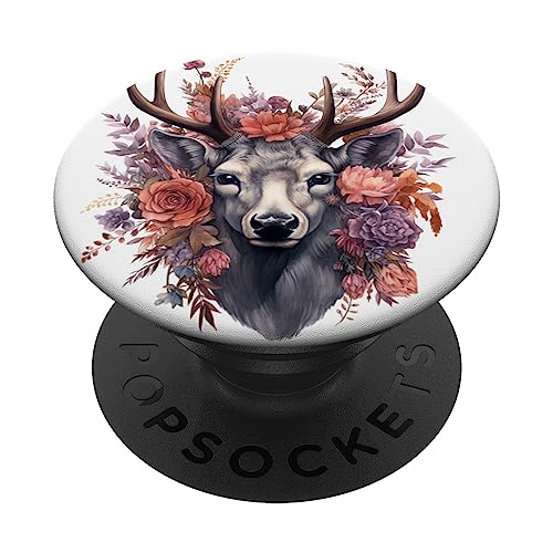 Blumen-Hirsch-Design, Hirsch PopSockets mit austauschbarem PopGrip von Deer Gifts for Deer Hunters