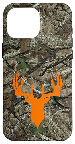Hülle für iPhone 16 Pro Max Hirsch Jagd Schwarz Braun Orange Baum Camo Camouflage von Deer Hunting Cases