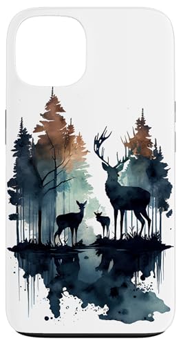 Hülle für iPhone 13 Hirsch Hirsch Wald Aquarell von Deer Merch