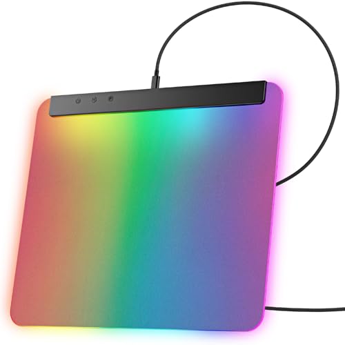 Deeyaple M6 Pro Gaming Mauspad XXL (56x56cm) RGB mit 3 physischen Tasten | 16,8 Mio. Farben & 7 LED-Modi | Hard-Oberfläche, Anti-Rutsch Basis | Wasserdicht für PC, PS5, Xbox Series X/S Deeyaple M6 Pro Gaming Mauspad XXL (56x56cm) RGB mit 3 physischen Tasten | 16,8 Mio. Farben & 7 LED-Modi | Hard-Oberfläche, Anti-Rutsch Basis | Wasserdicht für PC, PS5, Xbox Series X/S von Deeyaple