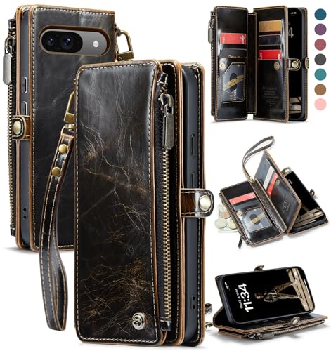 Defencase Kompatibel mit Pixel 9/Pro, RFID-blockierend, Brieftaschen-Schutzhülle für Google Pixel 9 und 9 Pro, weiches PU-Leder, Magnetverschluss, Reißverschluss, Kartenhalter, Handyhülle für Damen Defencase Kompatibel mit Pixel 9/Pro, RFID-blockierend, Brieftaschen-Schutzhülle für Google Pixel 9 und 9 Pro, weiches PU-Leder, Magnetverschluss, Reißverschluss, Kartenhalter, Handyhülle für Damen von Defencase