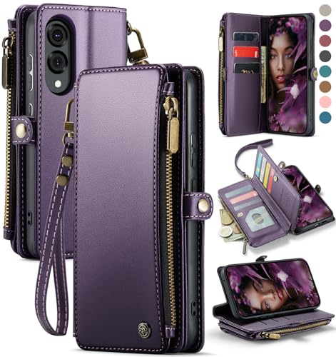 Defencase Schutzhülle für Galaxy S25 Edge mit RFID-blockierendem Kartenhalter für Damen und Herren, elegantes PU-Leder, Magnetverschluss, Flip-Riemen, Reißverschluss, Handy-Brieftaschen-Schutzhülle Defencase Schutzhülle für Galaxy S25 Edge mit RFID-blockierendem Kartenhalter für Damen und Herren, elegantes PU-Leder, Magnetverschluss, Flip-Riemen, Reißverschluss, Handy-Brieftaschen-Schutzhülle von Defencase