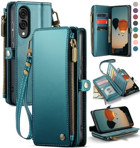 Defencase Schutzhülle für Galaxy S25 Edge mit RFID-blockierendem Kartenhalter für Damen und Herren, elegantes PU-Leder, Magnetverschluss, Flip-Riemen, Reißverschluss, Handy-Brieftaschen-Schutzhülle Defencase Schutzhülle für Galaxy S25 Edge mit RFID-blockierendem Kartenhalter für Damen und Herren, elegantes PU-Leder, Magnetverschluss, Flip-Riemen, Reißverschluss, Handy-Brieftaschen-Schutzhülle von Defencase