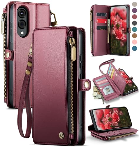 Defencase Schutzhülle für Galaxy S25 Edge mit RFID-blockierendem Kartenhalter für Damen und Herren, elegantes PU-Leder, Magnetverschluss, Flip-Riemen, Reißverschluss, Handy-Brieftaschen-Schutzhülle Defencase Schutzhülle für Galaxy S25 Edge mit RFID-blockierendem Kartenhalter für Damen und Herren, elegantes PU-Leder, Magnetverschluss, Flip-Riemen, Reißverschluss, Handy-Brieftaschen-Schutzhülle von Defencase