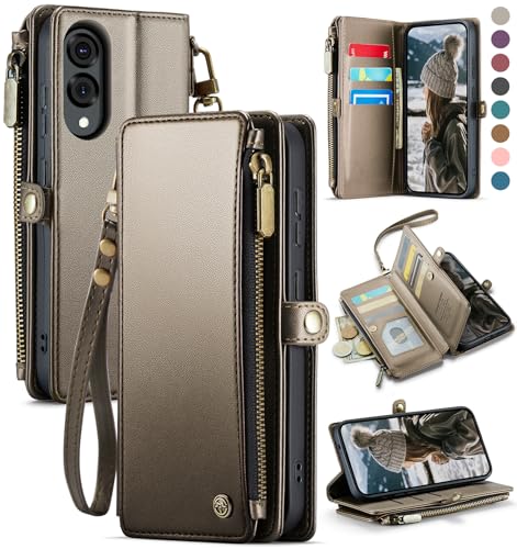Defencase Schutzhülle für Galaxy S25 Edge mit RFID-blockierendem Kartenhalter für Damen und Herren, elegantes PU-Leder, Magnetverschluss, Flip-Riemen, Reißverschluss, Handy-Brieftaschen-Schutzhülle Defencase Schutzhülle für Galaxy S25 Edge mit RFID-blockierendem Kartenhalter für Damen und Herren, elegantes PU-Leder, Magnetverschluss, Flip-Riemen, Reißverschluss, Handy-Brieftaschen-Schutzhülle von Defencase