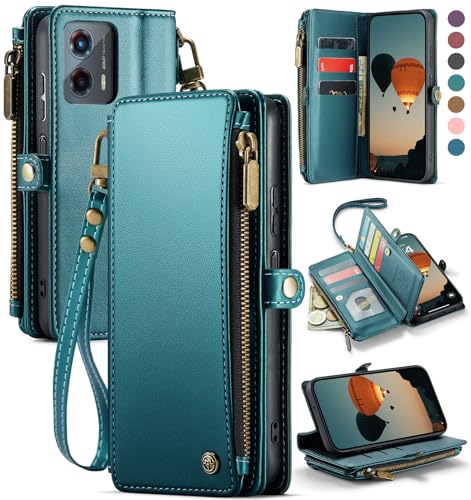 Defencase Schutzhülle für Moto G 5G 2023, RFID-blockierende Motorola Moto G 5G 2023 Hülle Brieftasche für Damen und Herren, Handyhülle für Moto G 5G 2023, Blau Grün Defencase Schutzhülle für Moto G 5G 2023, RFID-blockierende Motorola Moto G 5G 2023 Hülle Brieftasche für Damen und Herren, Handyhülle für Moto G 5G 2023, Blau Grün von Defencase