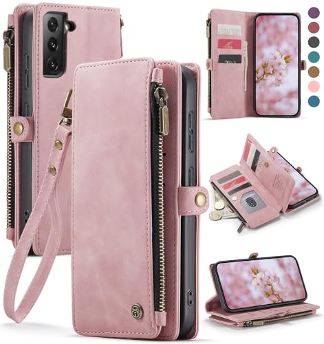 Defencase Schutzhülle für Samsung Galaxy S22 Plus/S21+, Samsung S22 Plus, Brieftaschenhülle für Damen und Herren, PU-Leder, Magnetverschluss, Handyhülle für Galaxy S22 Plus/S21+ 5G, Rosa Defencase Schutzhülle für Samsung Galaxy S22 Plus/S21+, Samsung S22 Plus, Brieftaschenhülle für Damen und Herren, PU-Leder, Magnetverschluss, Handyhülle für Galaxy S22 Plus/S21+ 5G, Rosa von Defencase