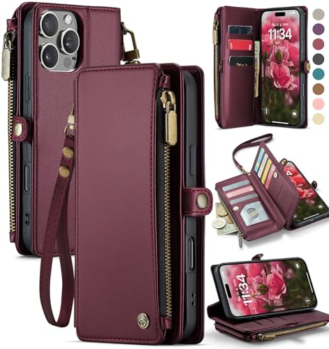 Defencase Schutzhülle für iPhone 16 Pro Max mit RFID-blockierendem Kartenhalter für Damen und Herren, PU-Leder, Magnetverschluss, Flip-Reißverschluss, Handyhülle für iPhone 16 Pro Max 17,5 cm (6,9 Defencase Schutzhülle für iPhone 16 Pro Max mit RFID-blockierendem Kartenhalter für Damen und Herren, PU-Leder, Magnetverschluss, Flip-Reißverschluss, Handyhülle für iPhone 16 Pro Max 17,5 cm (6,9 von Defencase