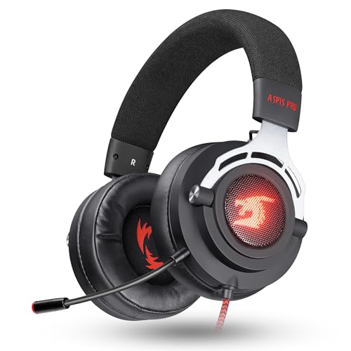 Defender Aspis Pro Gaming Headset, 7.1 Surround Sound, Over-Ear-Kopfhörer für PC, PS4 mit Kabel, abnehmbarem Noise-Cancelling-Mikrofon, LED-Licht, Schwarz von Defender Global