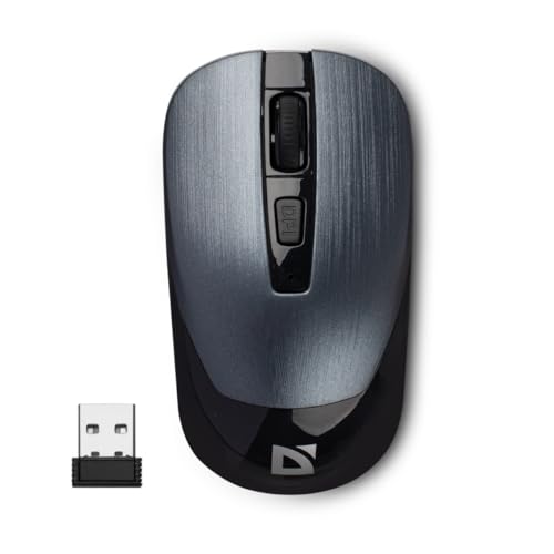 Defender Kabellose optische Maus Wave MM-995 mit zuverlässigem Pixart 3065-Sensor, USB-Maus mit geräuschlosen Klicks, Computermaus für PC, Mac, Laptop, Grau von Defender Global