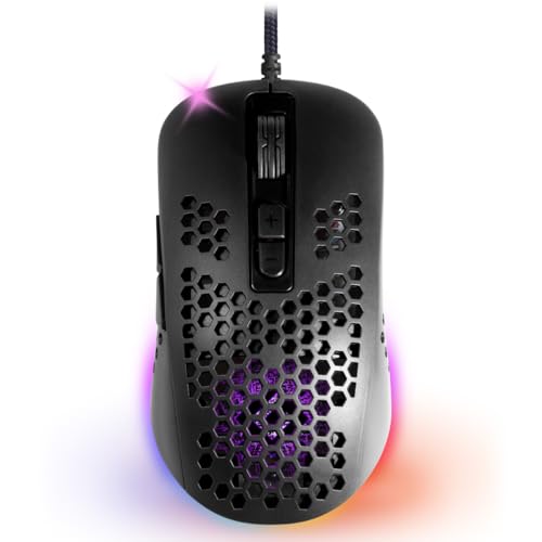 Defender Shepard GM-620L Gaming Maus mit Kabel, Computer Maus, Ergonomische Gaming Maus mit Seitentasten, PC Maus 5 Programmierbaren Tasten, RGB Led Computermaus, USB Maus 6 DPI-Einstellungen, Schwarz von Defender Global