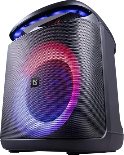 Defender® Bluetooth Lautsprecher mit LED Licht, Musikbox Groß Tragbarer Bluetooth Box 45W, Built-in FM Radio, Equalizer, MP3, SD, Stereo-Pairing, Perfekt für Zuhause und Draußen, Schwarz von Defender